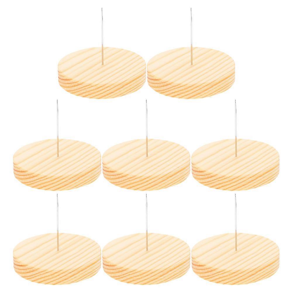 Multi Color Crochet Doll Stand Wood Base Holder for 8Pcs Dolls Display