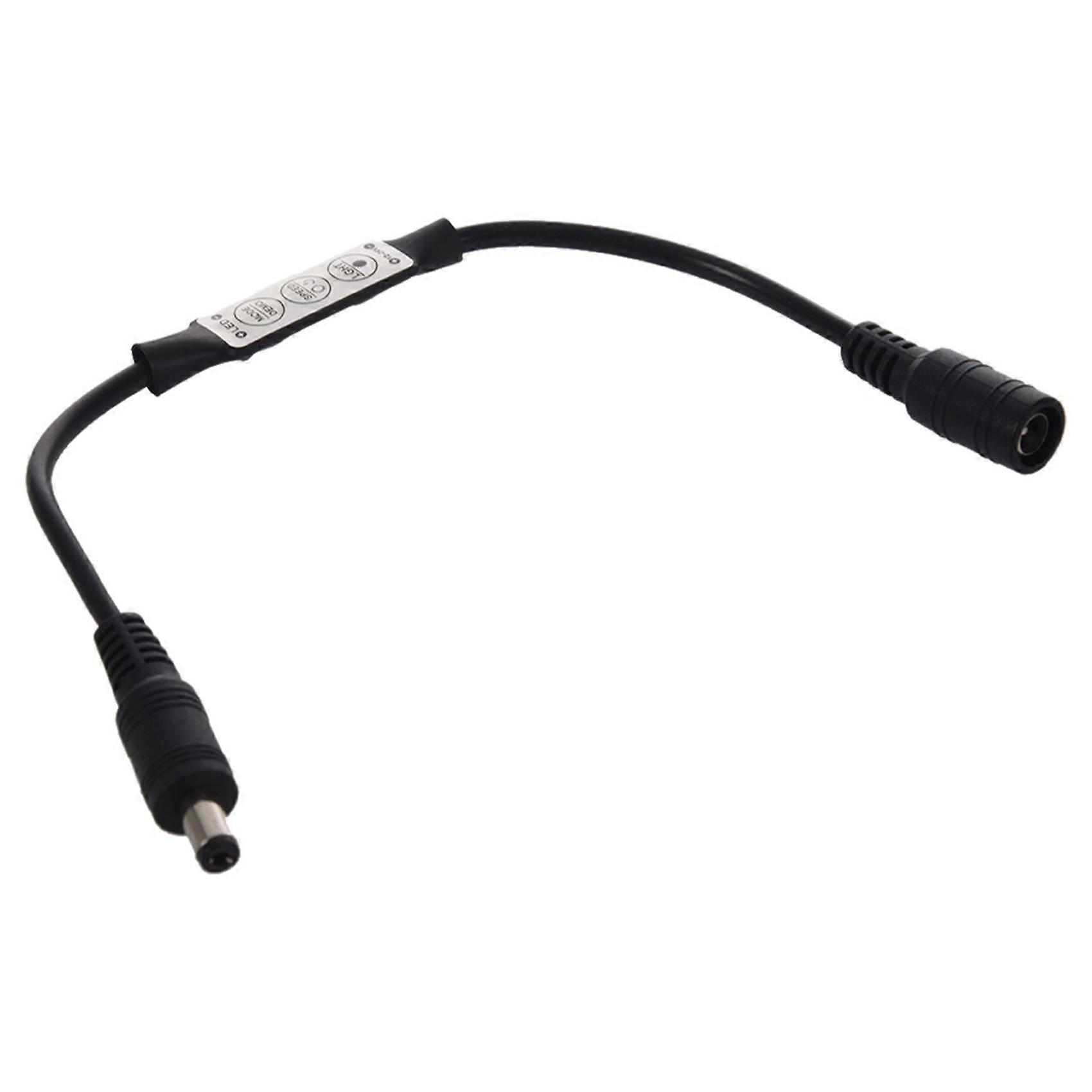 3X Low-Profile Inline Controller Mini 3 Key Dimmer Switch for LED Strip Light Black