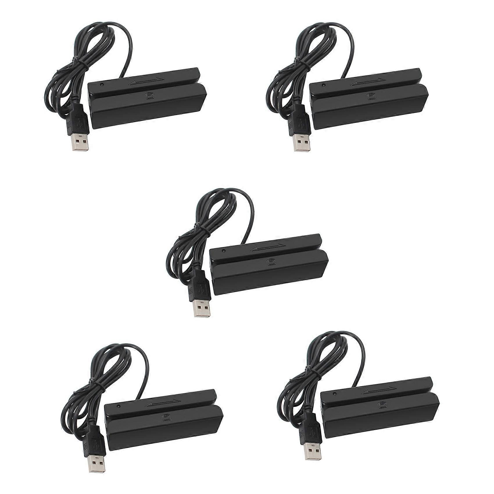5X MSR90 USB Magnetic Strip Card Reading Machine Card Reader Stripe 3 Tracks Mini Mag Hi-Co Swiper for USB PC