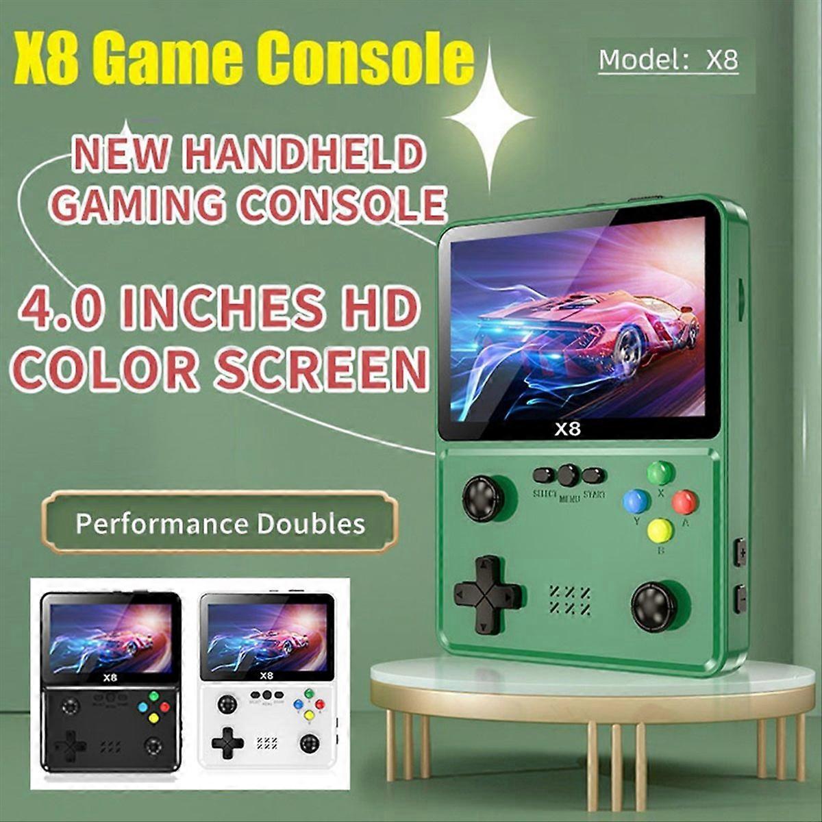X8 Retro Game Console 4inch IPS Screen Handheld Game Player Black