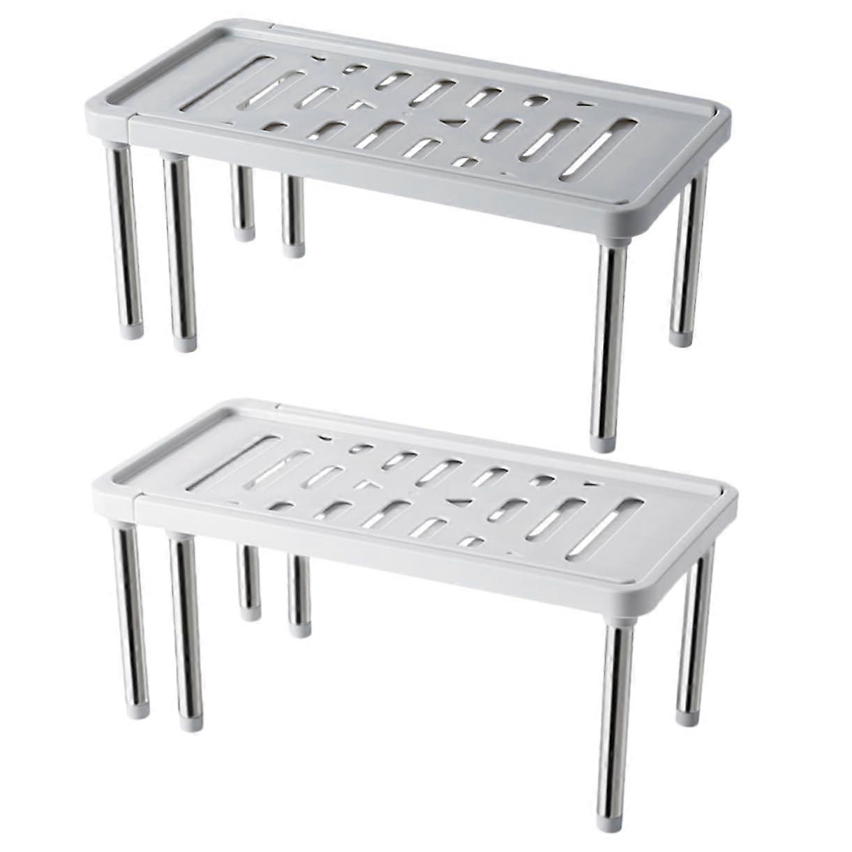 2Pcs Stainless Steel Kitchen Spice Rack Countertop Organizer Space Saving Multi Tier Storage