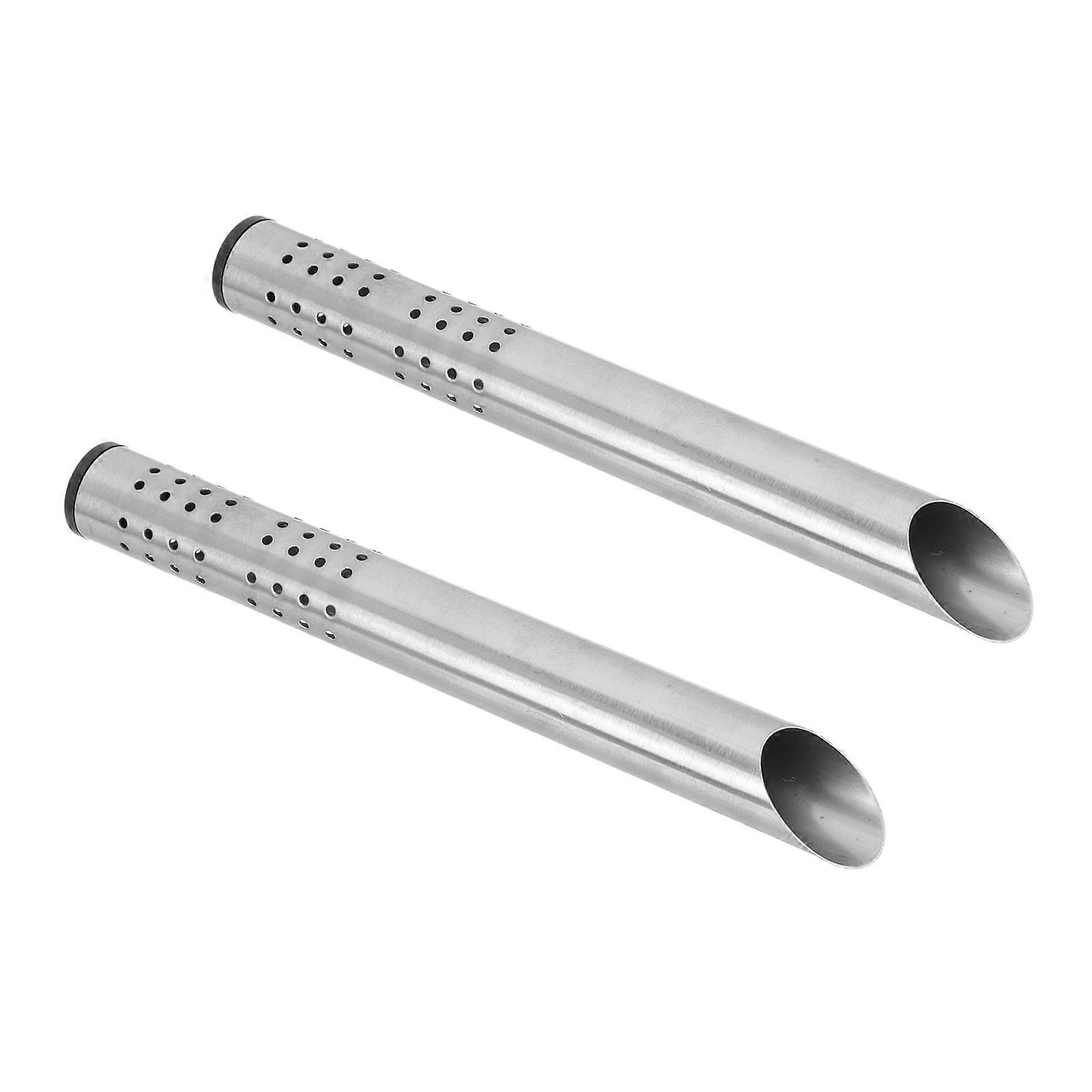 Green Tea Loose Leaf Stainless Steel Strainer Pipe Infuser Funnels Diffusers for Home Maker 2 Pcs