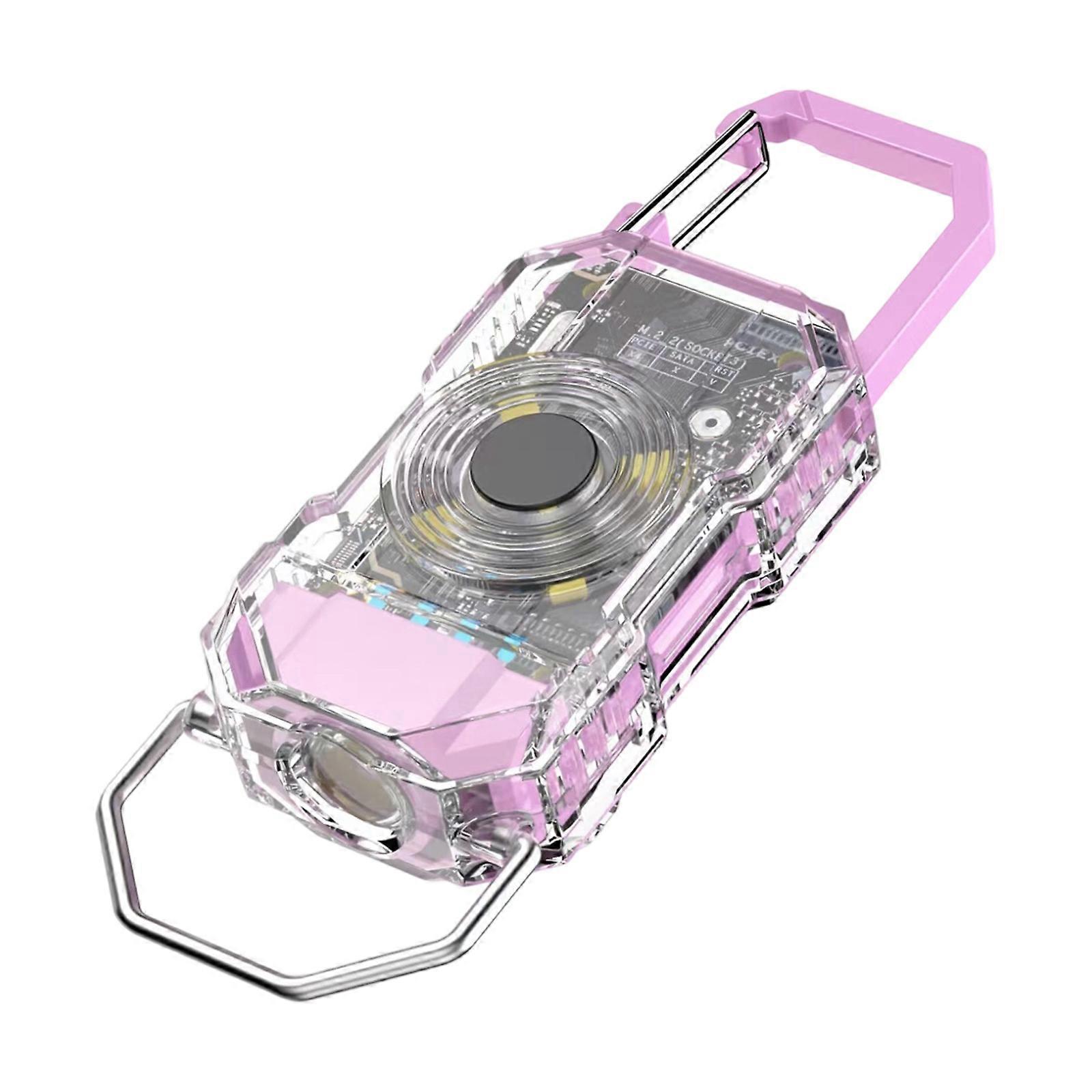 Practical Flashlights with Keychain Small Flashlight Portable Flashlight Plastic Texture for Hiking and Emergencies  Purple