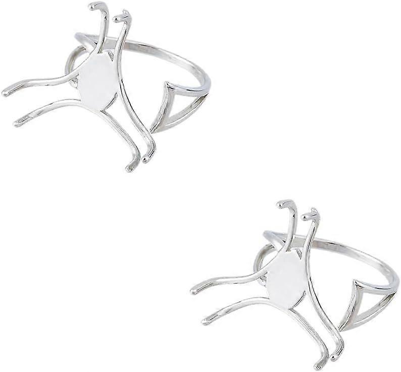 2Pcs Gemstone Claw Pendant Setting 18.5mm Adjustable 3 Claws Ring Blanks Triangle Stone Mounting Setting Platinum Prong Pendant Tray for Charm Necklac