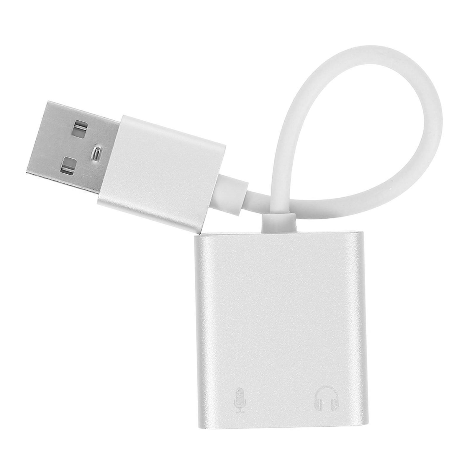 USB Sound Card Adapter Pc Mic and Headphone Splitter 5Pcs Kit