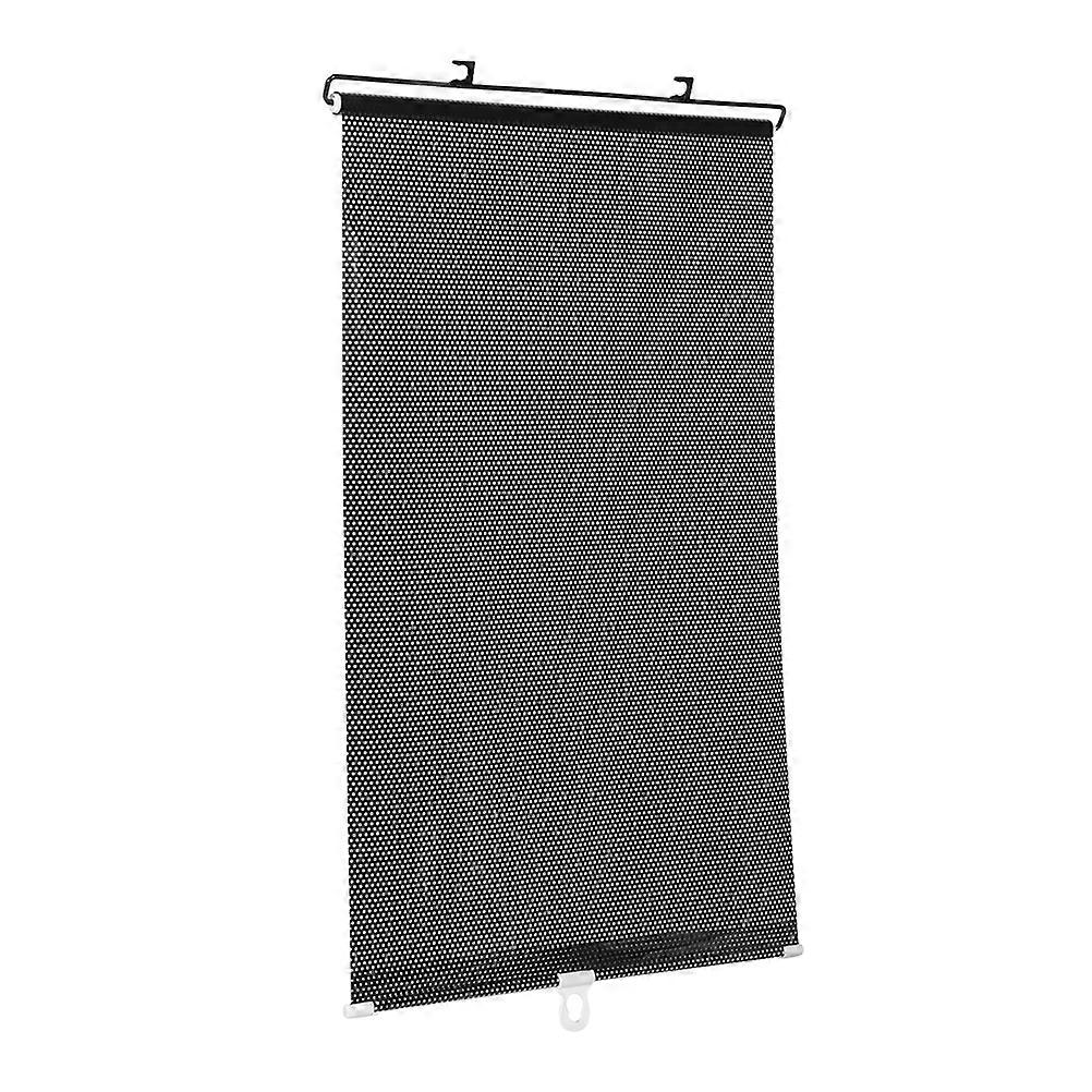 Window Sun Blocker Retractable Windshield Sun Shade Summer Use Automatic Retractable Black Color 1Set
