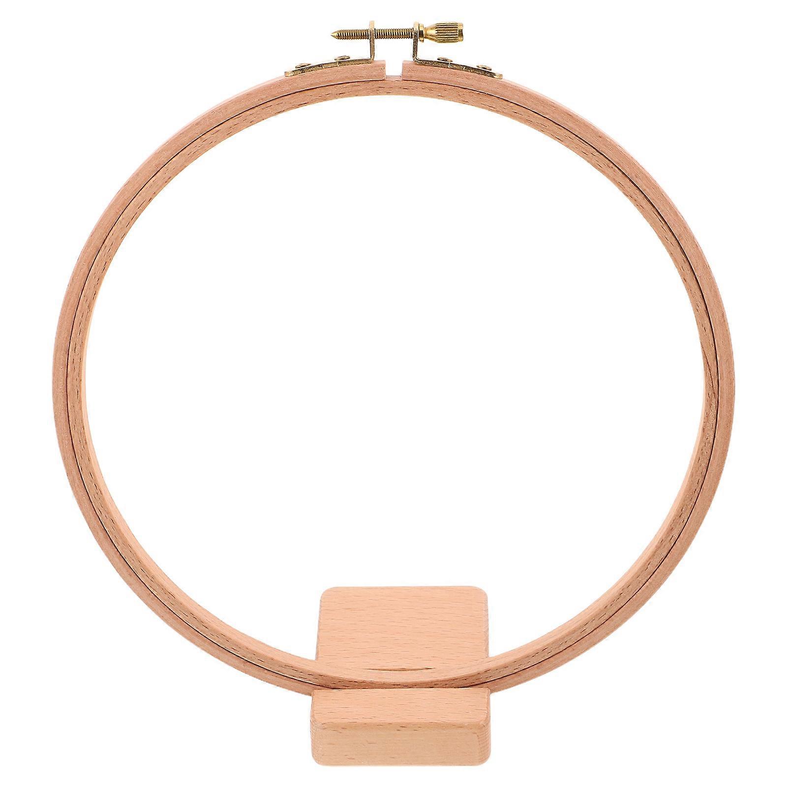 Adjustable Embroidery Hoop with Wooden Base Frame 1Set for Cross Stitch Projects
