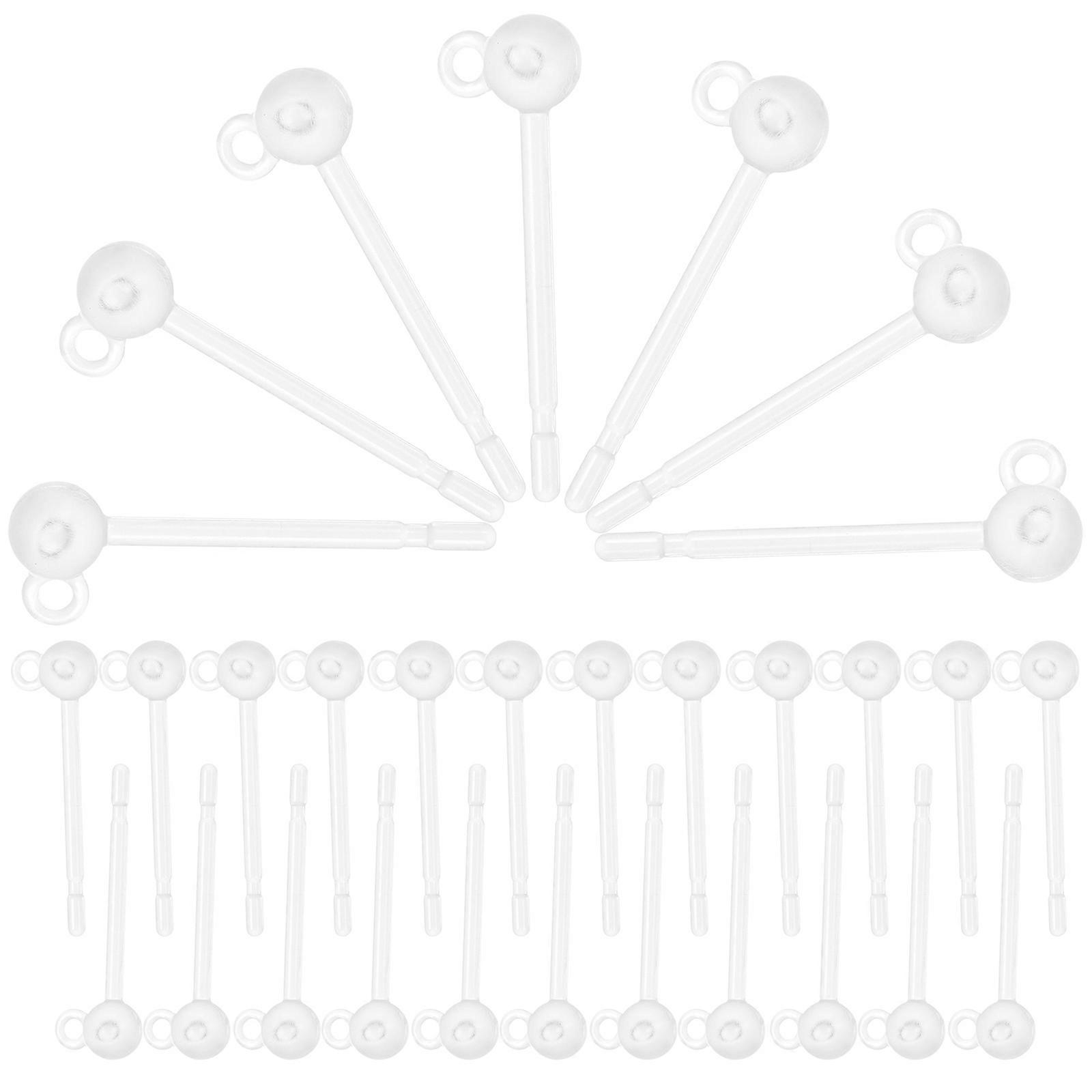 DIY Clear Ear Studs Plugs Earring Accessories for Decoration 150Pcs