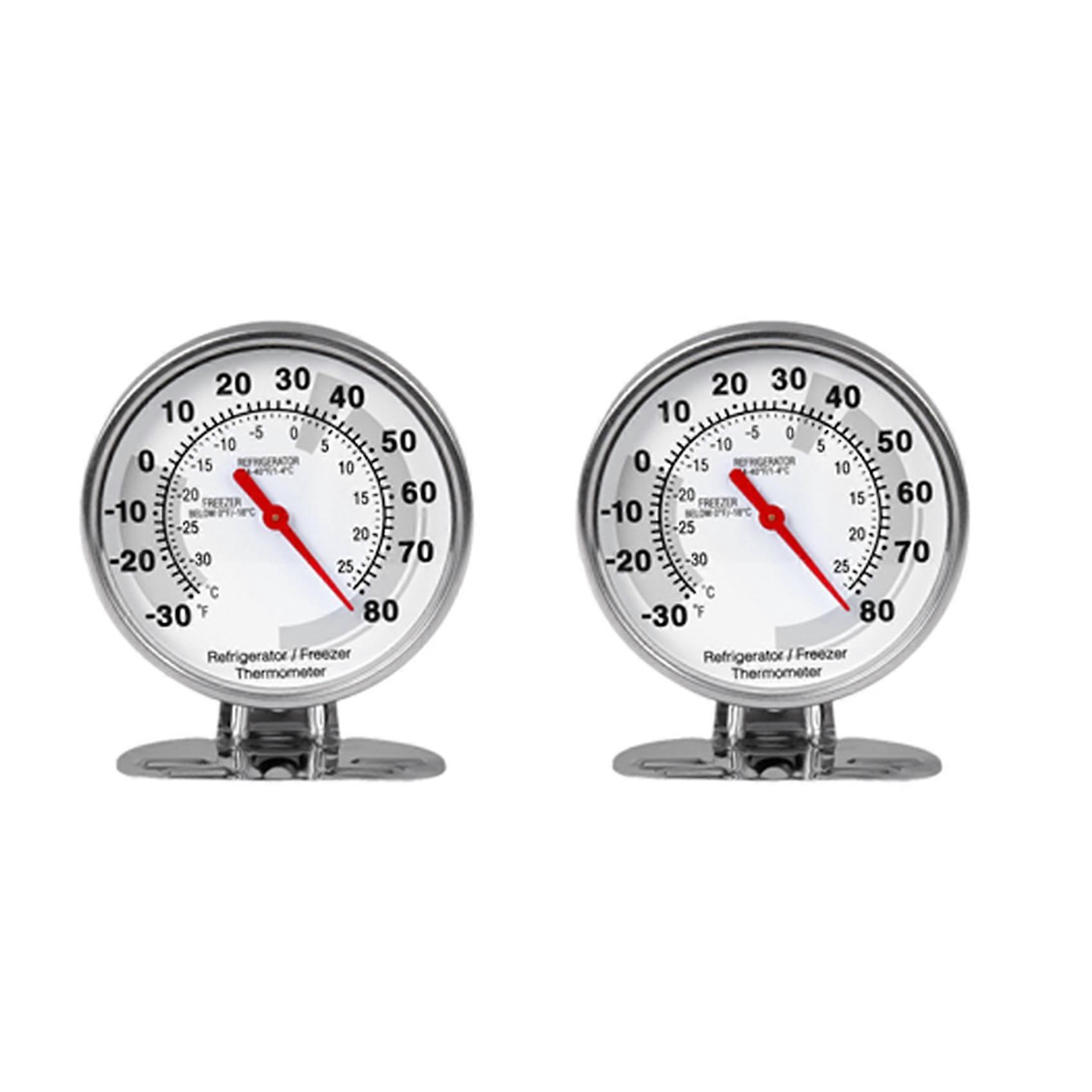 2X Stainless Refrigerator Thermometer Freezer Temperature Gauge Mini Thermometer Grill for Home Kitchen Food