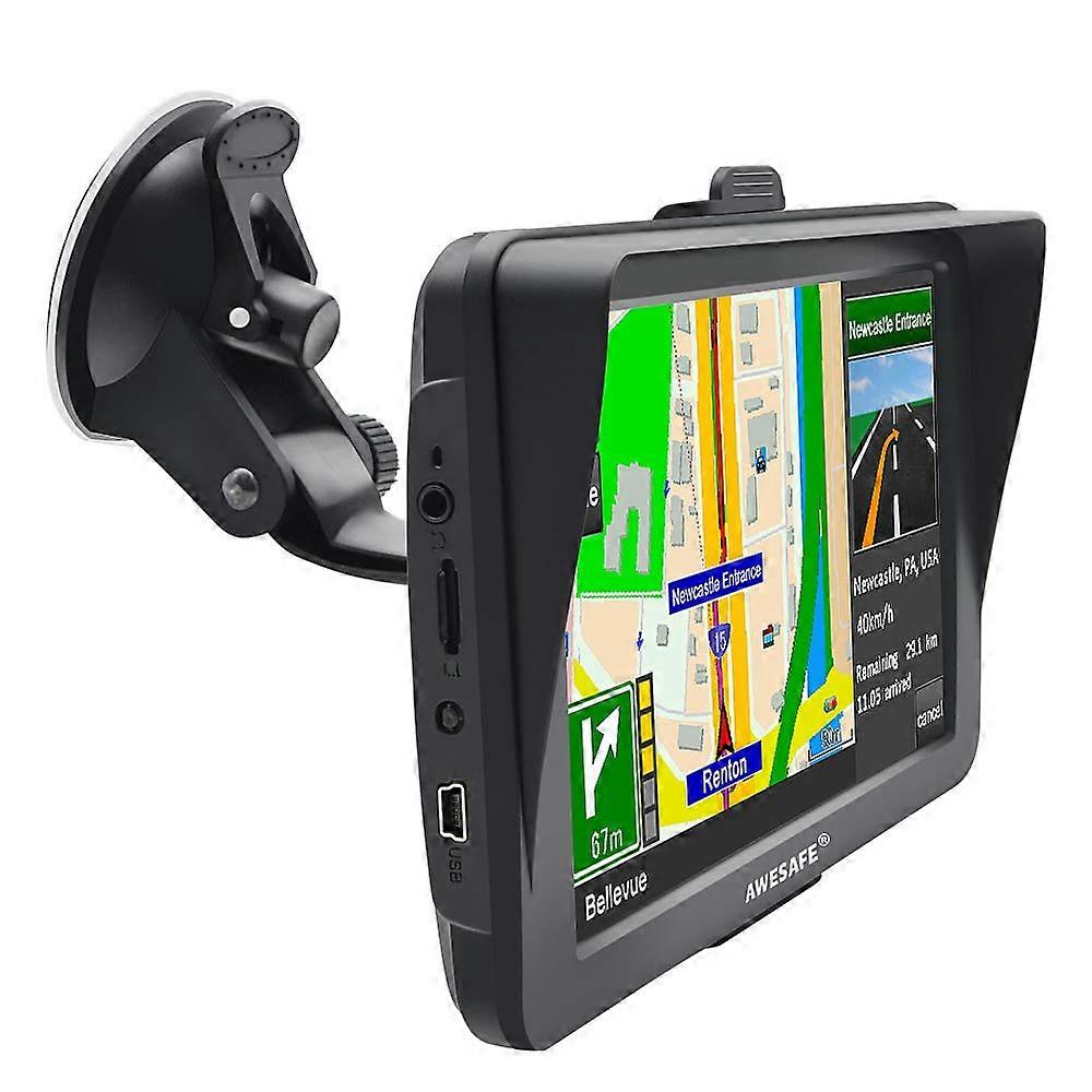 GPS Navigation System for Car Truck RV with Bluetooth, Lifetime Map Updates, 7 Inch Touch Screen