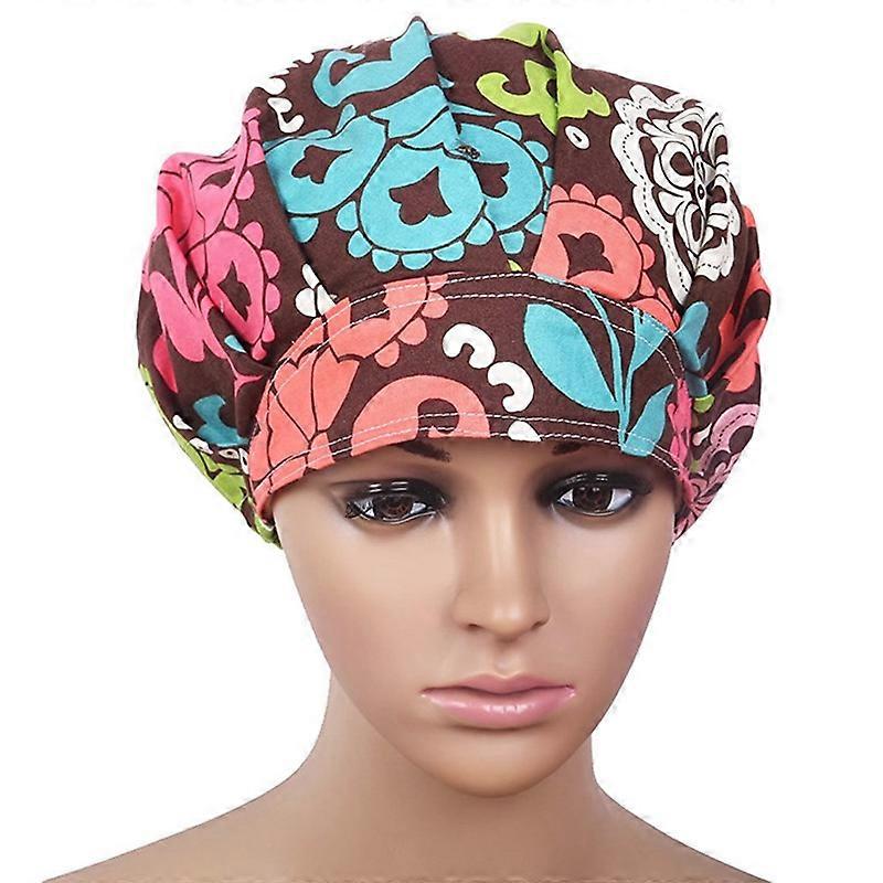 New Unisex Color Printed Cap Scrub Adjustable Protective fancy Workwear Cap Hat