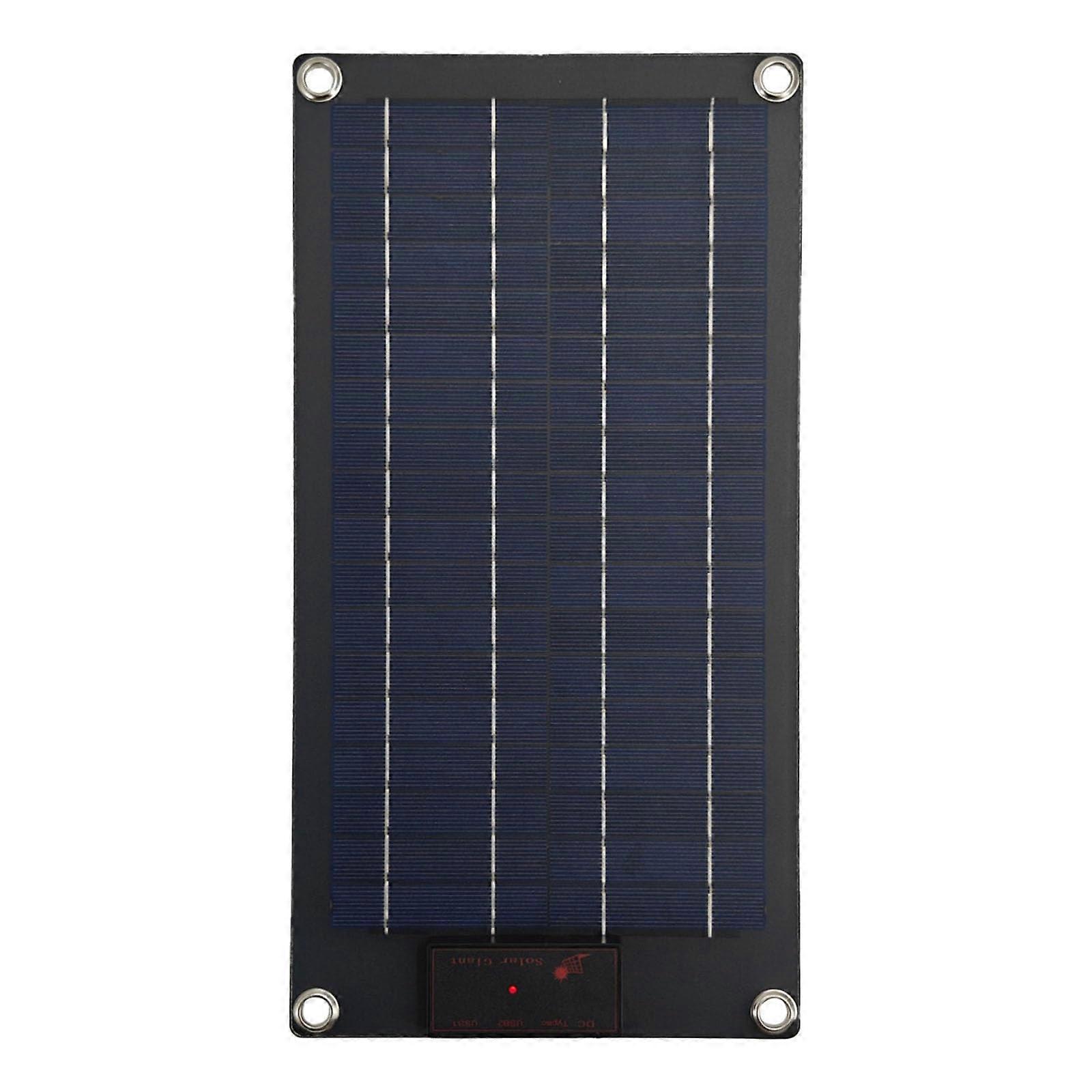 10W Portable Solar Panel USB Charger with Dual USB Output, IP64 Waterproof for Camping and Hiking