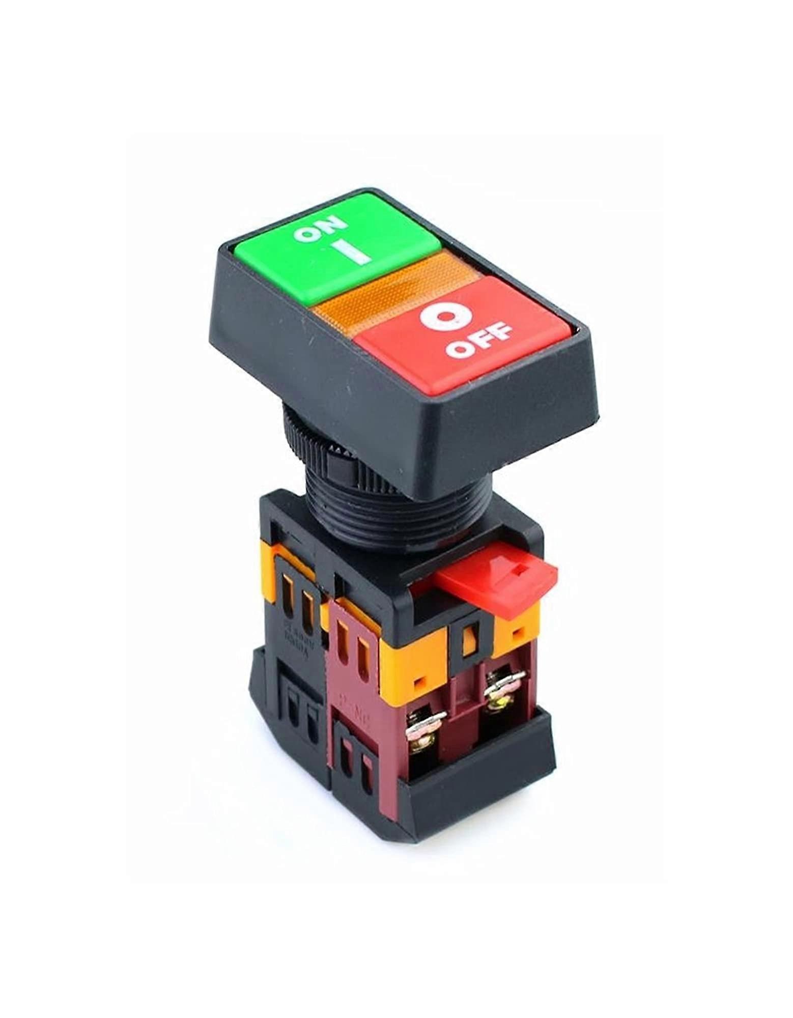 PPBB30N Red Green Momentary Push Button Switch with Lighted Power Indicator for Start Stop Control