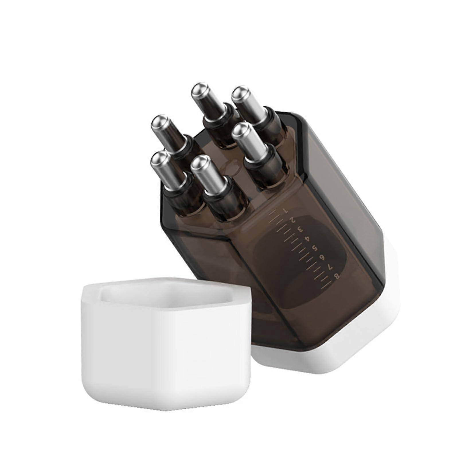 Hair Oil Applicator with Comb for Precise Dosage Control and Scalp Massager Brush Black