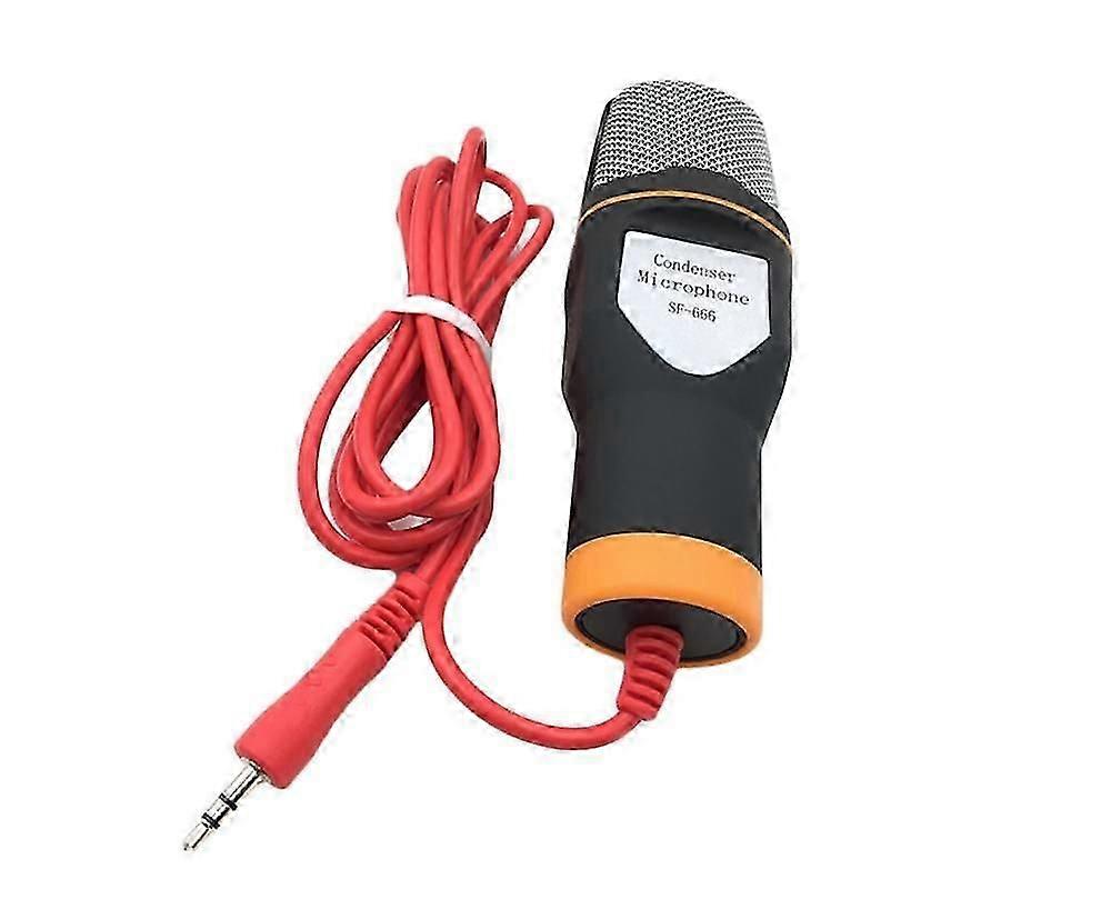 DC3.5mm Plug Computer Laptop Singing Condenser Microphone Omnidirectional Tripod - Black
