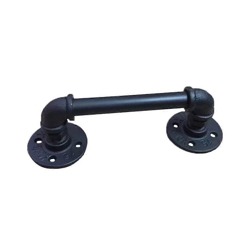 Black Iron Barn Door Handle Set, Rustic Industrial Heavy Duty Sliding Gate Pull, 240mm Black