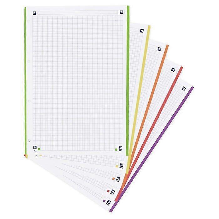 Grid refill sheets A4 - Oxford - 200 + 50 sheets - 90g - 5x5 mm grid - Multicolor - A4