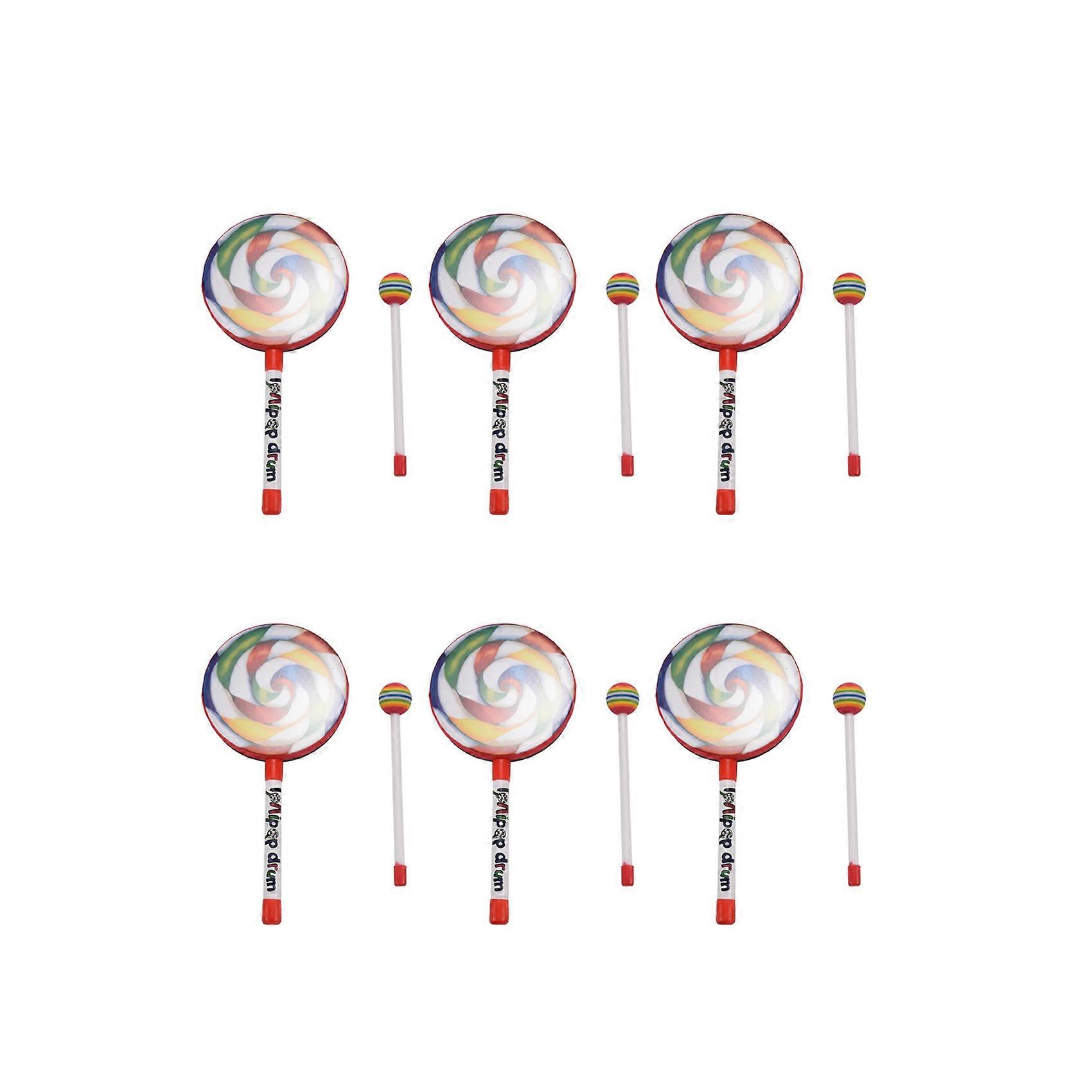 6X Kids Percussion Lollipop Drum, 6Inch