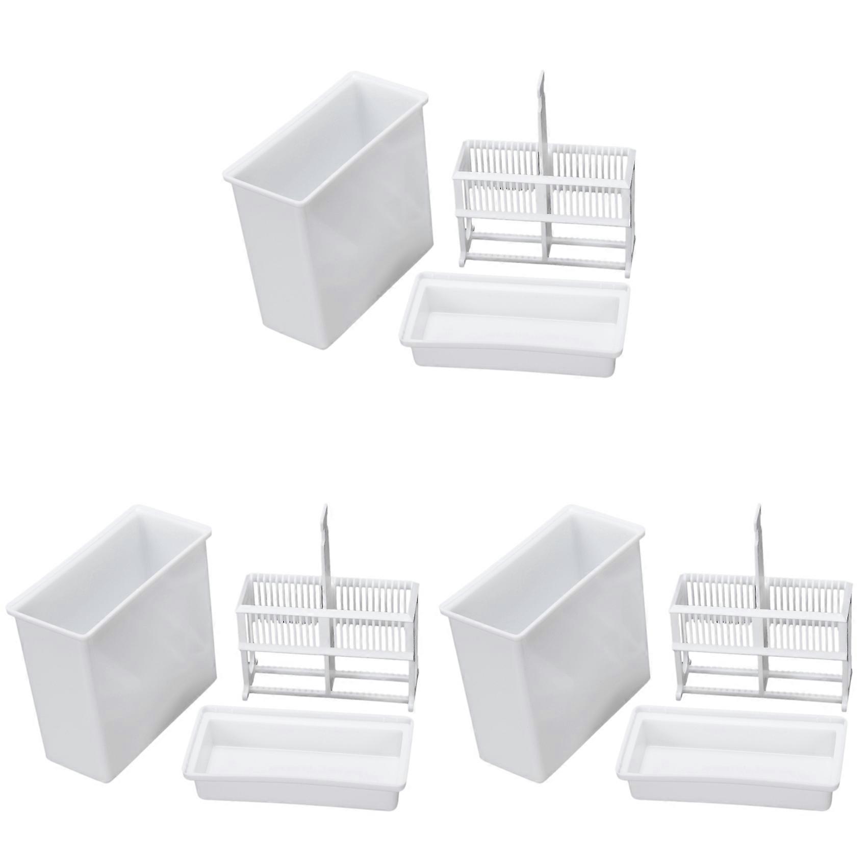 2 in 1 White 72 Pieces Microscope Slides Staining Rack Dish Set