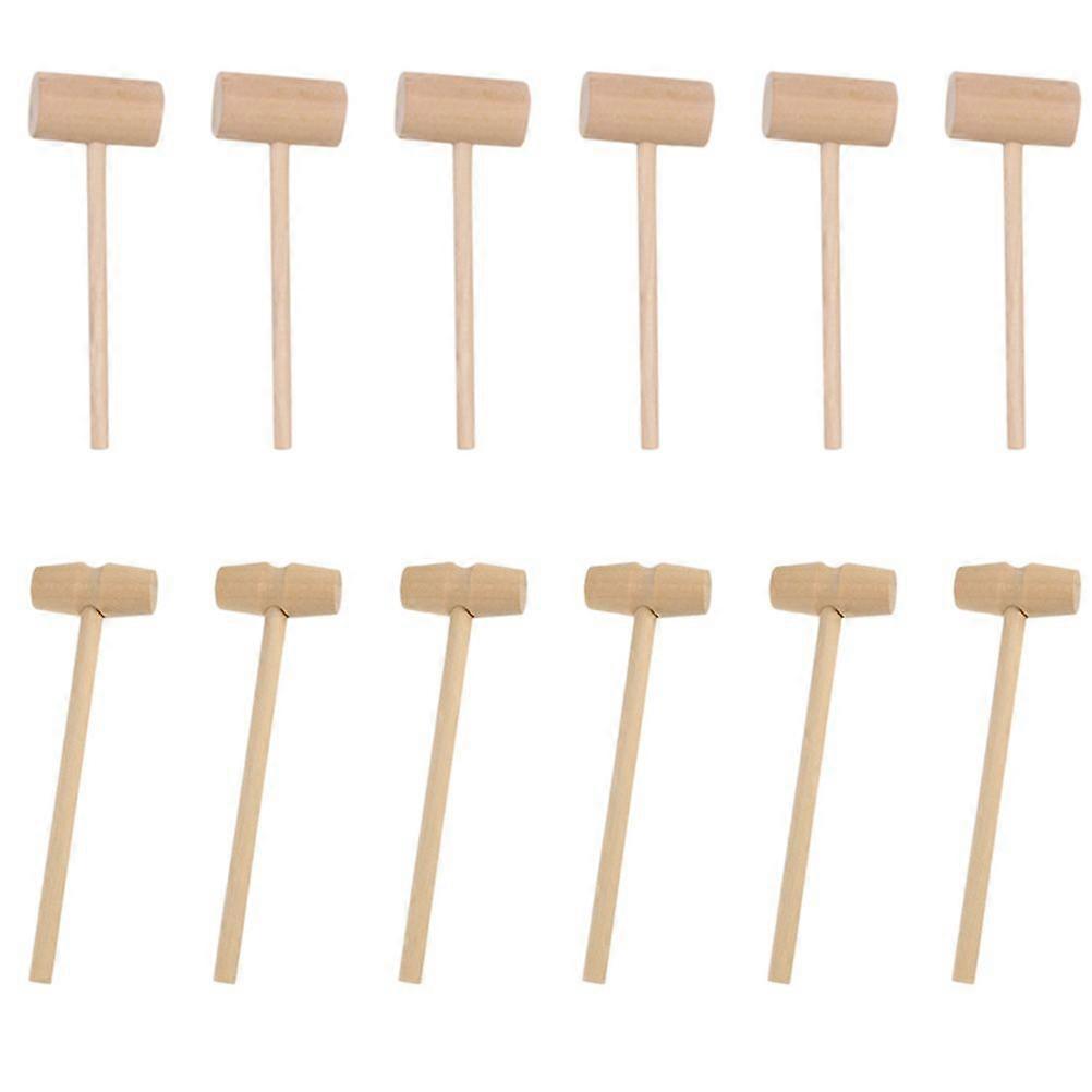 1 Set 24pcs Creative Crab Mallets Mini Hammers Portable Cake Hammers (Log color)