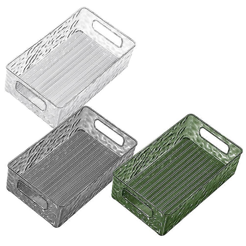 Makeup Organizer Vanity Storage Tray for Bathroom Use 3Pcs with Handle