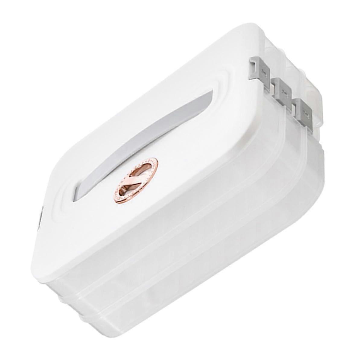 Fridge Storage Container Large Capacity Stackable Freezer Food Storage Box Durable PP Organizer White