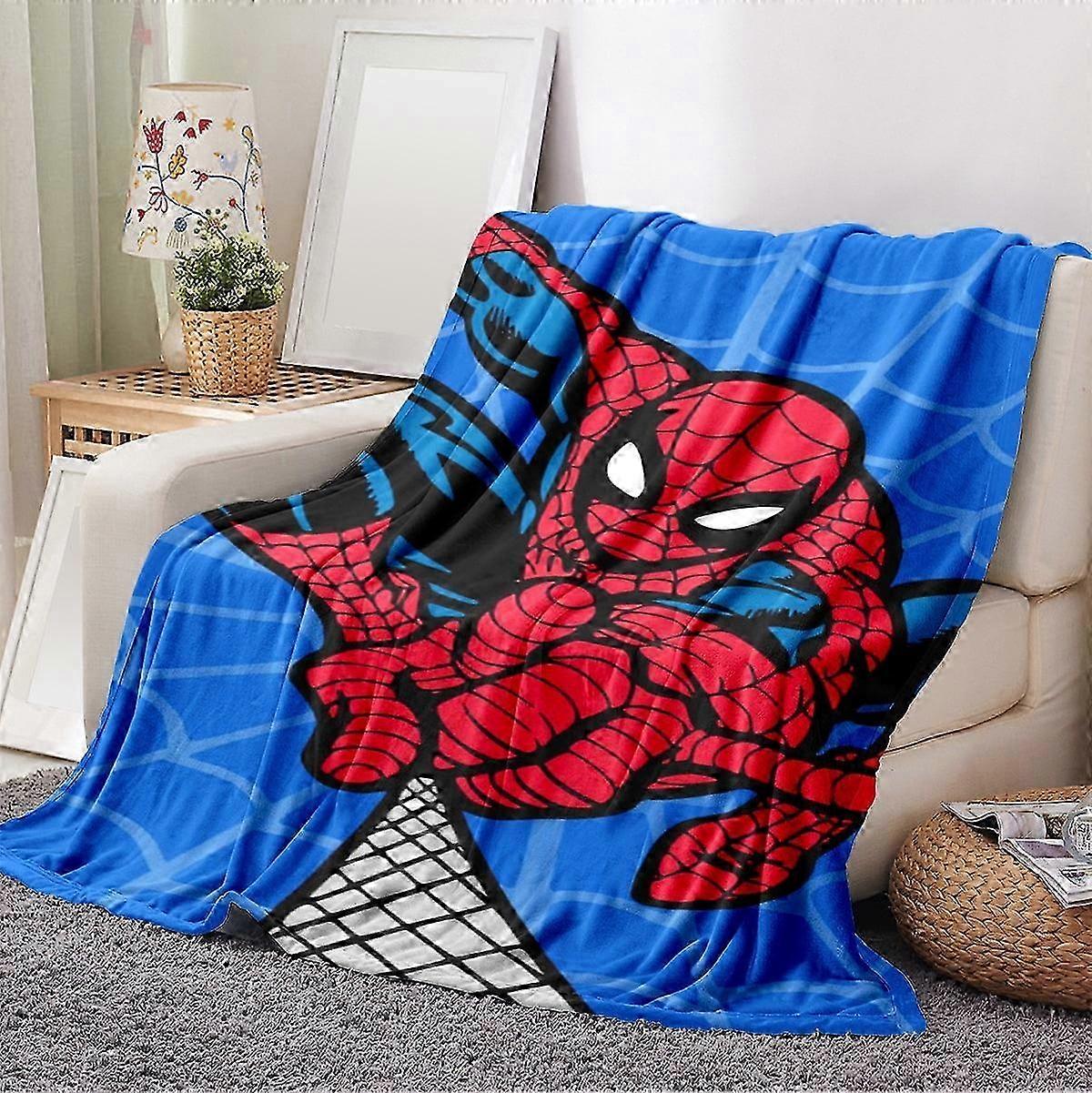 2025 Polyester Flannel Cartoon Blanket - Spider-Man Digitally Printed Bed, Sofa & Air Conditioning Blanket for All Seasons