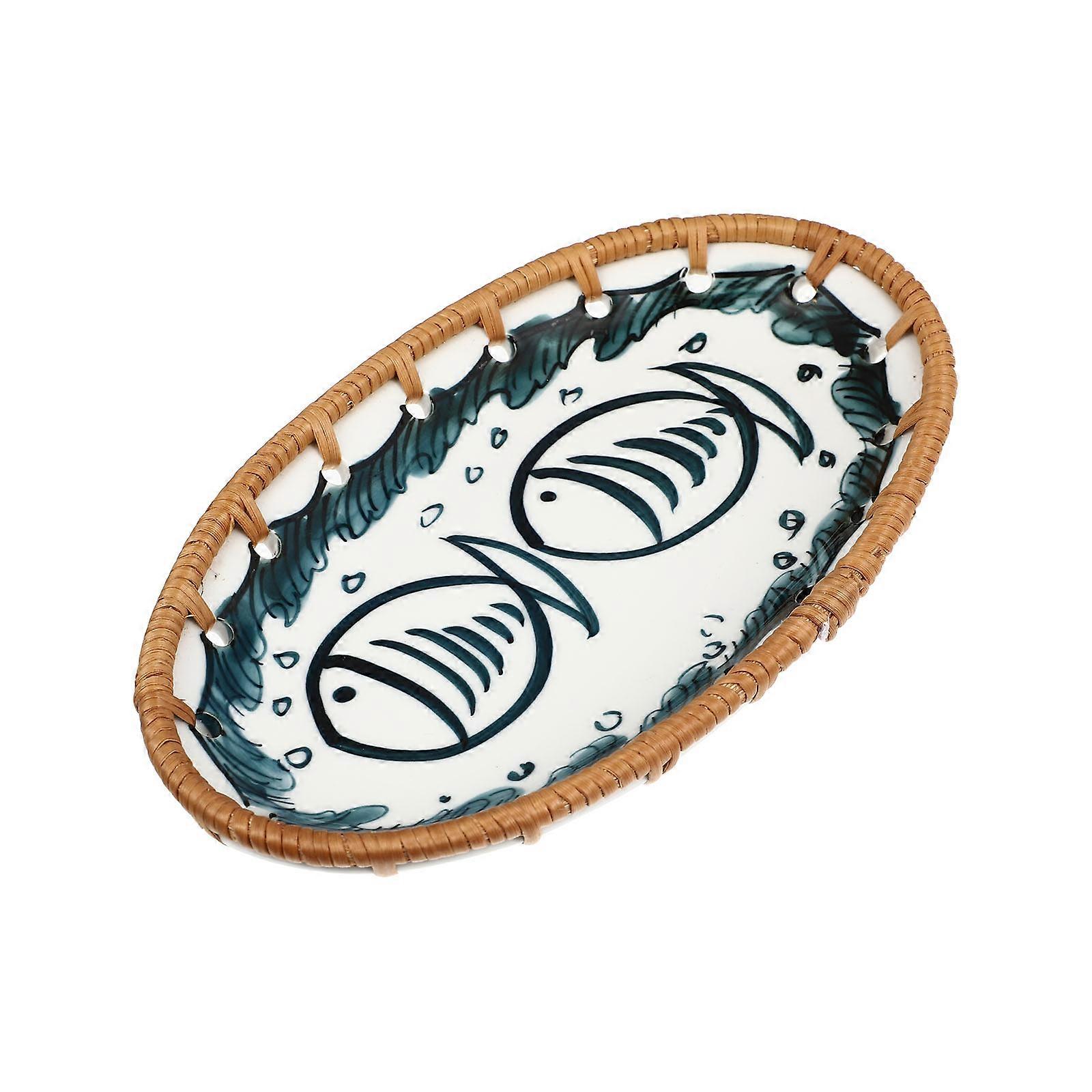 Creative Japanese-Style Ceramic Fruit Tray For Dining Room Table Decor And Photography Prop 1Set