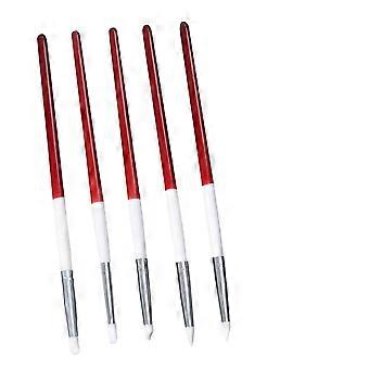 Ensemble de 5 stylos à sculpter pour nail art avec cinq embouts en silicone interchangeables pour des détails et des motifs 3D
