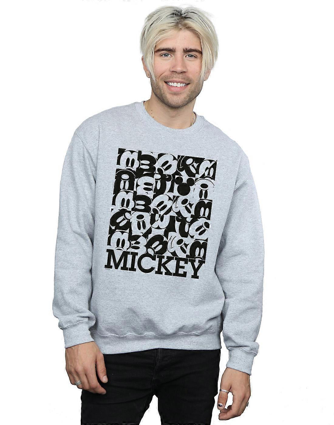 디즈니 남성용 미키마우스 그리드 스웨트셔츠