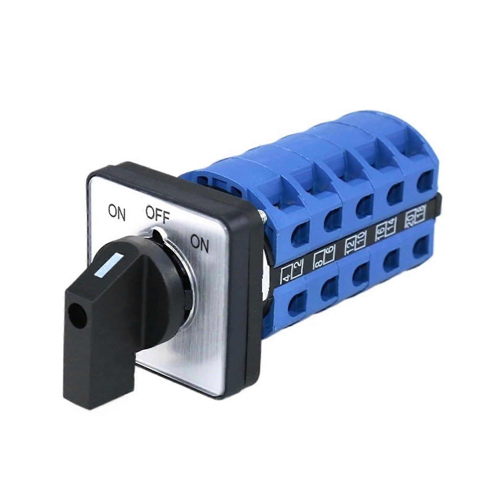 Rotary Cam Switch 25A 5 Phase 3 Position 20 Terminal 660V Panel Mount Selector Switch