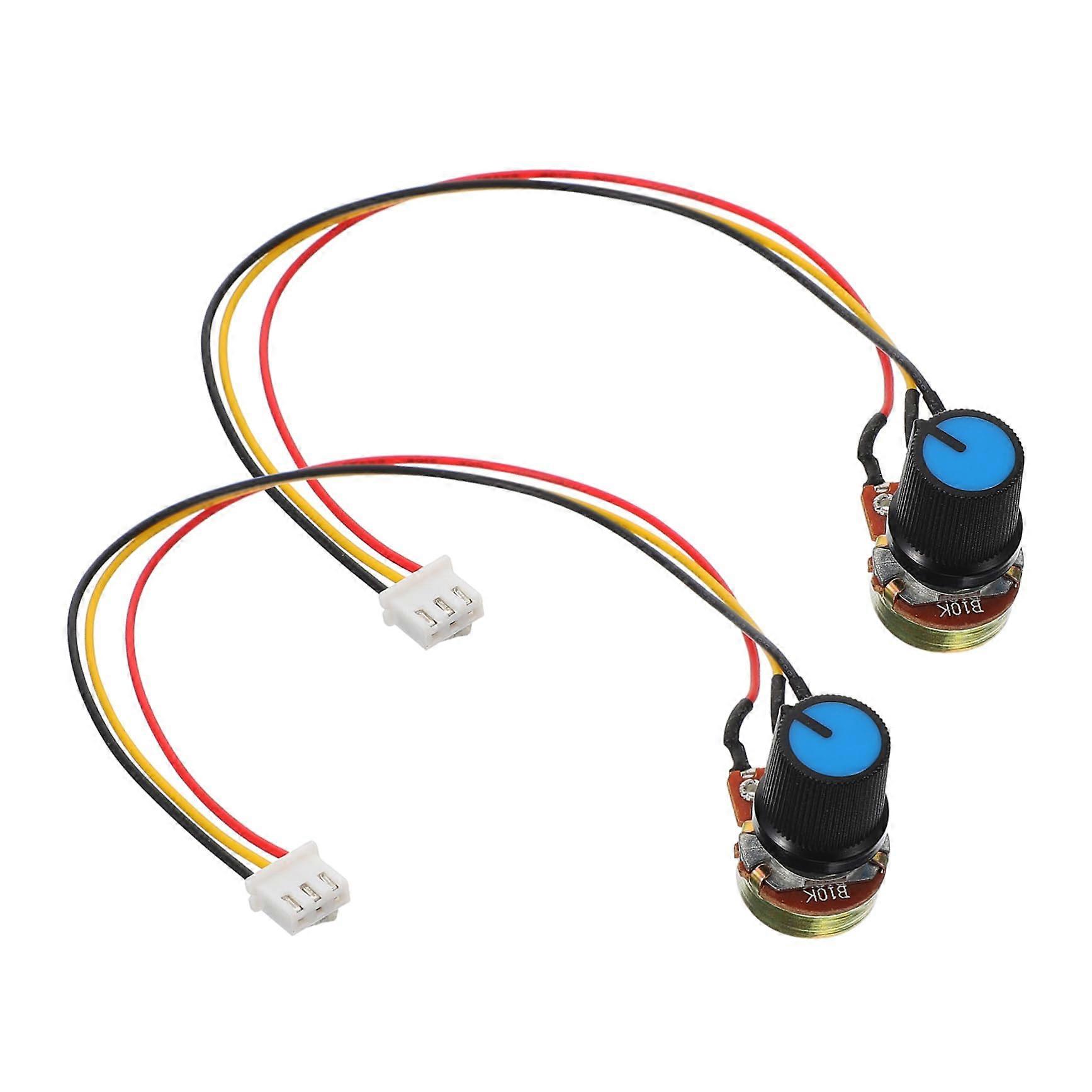 2pcs Guitar Volume Control Knob Linear Taper Rotary Potentiometer with Durable Connector Cable