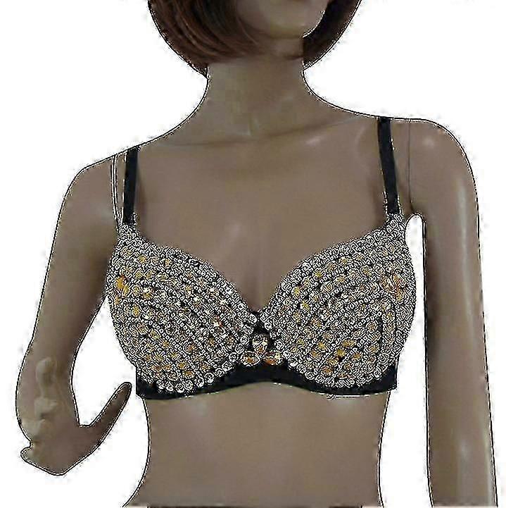Femmes Glitter Sparkle Belly Dance Beaded Sequined Bra Top