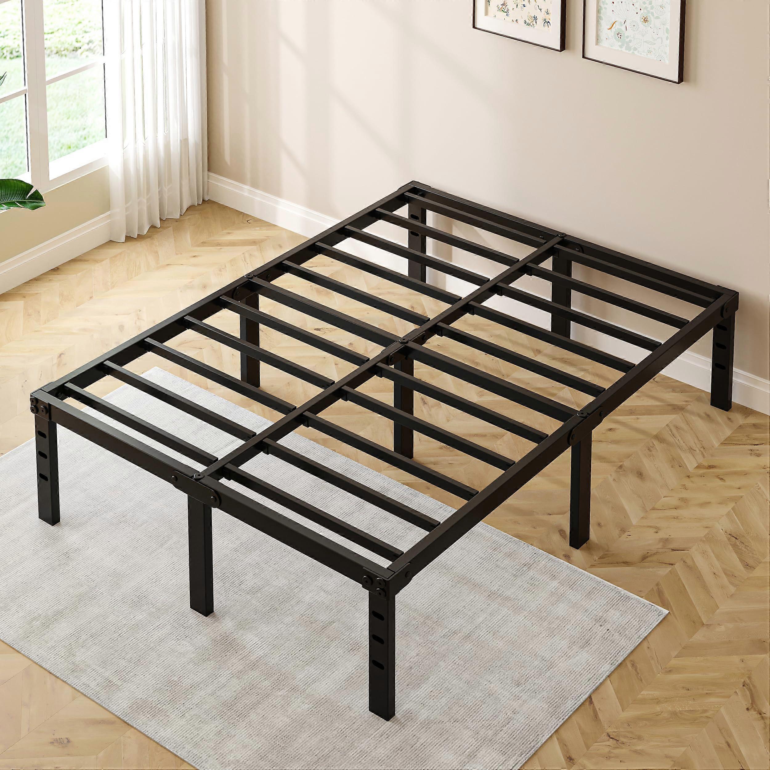 Queen Bed Frame with Storage, Heavy Duty Metal Platform, Rust Resistant, Noise Design