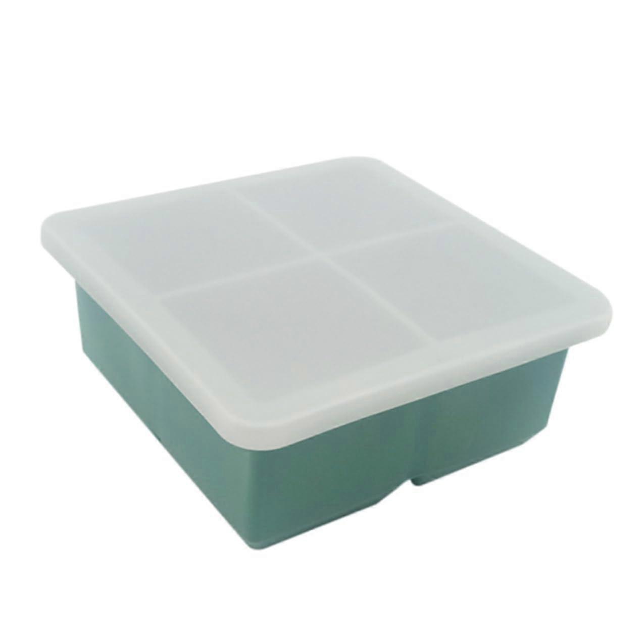 Silicone Ice Cube Tray with Lid Square Mold for Whiskey Stackable Easy Release for Cocktails