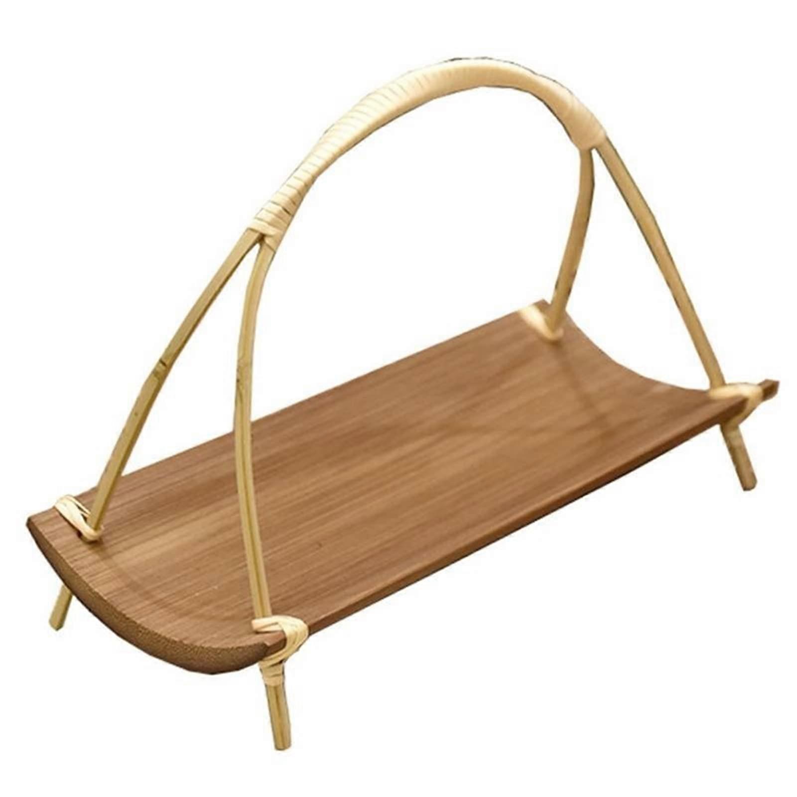 Bamboo Serving Tray with NonSlip Base, Elegant Design for Breakfast in Bed or Home Décor