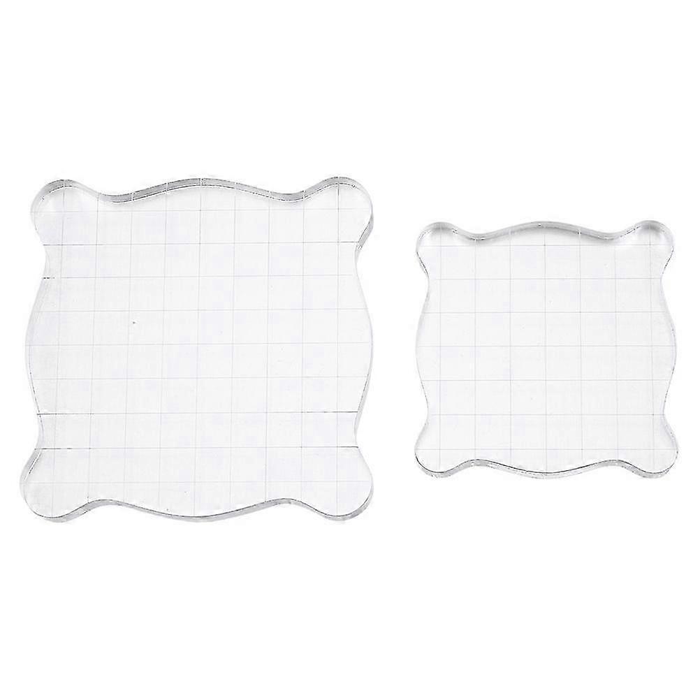 2Pcs Clear Acrylic Transparent Stamp Blocks Excellent DIY Stamp Craft Tools