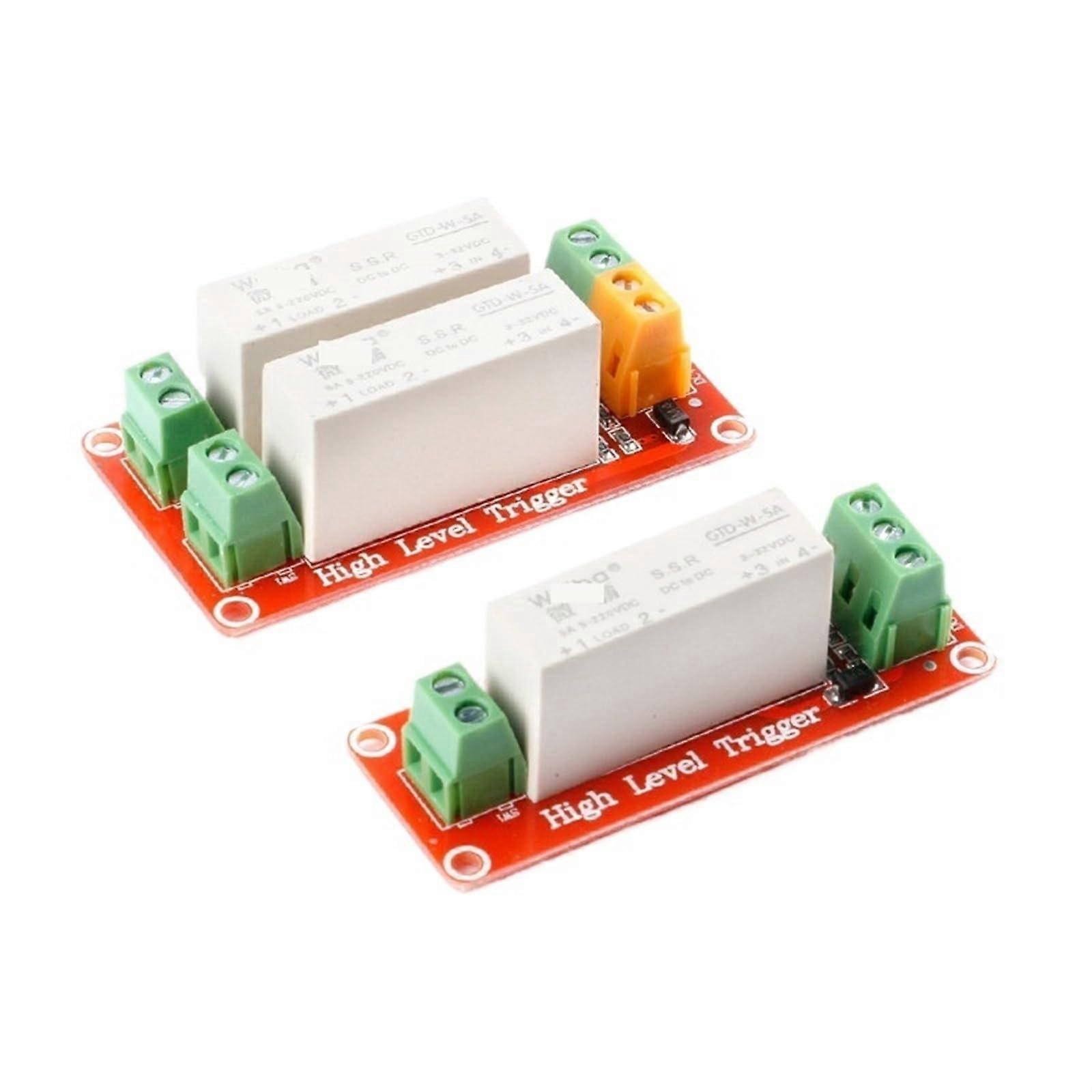 2 Channel Solid State Relay Module 5A DC  Level Trigger Board for Single Phase Control