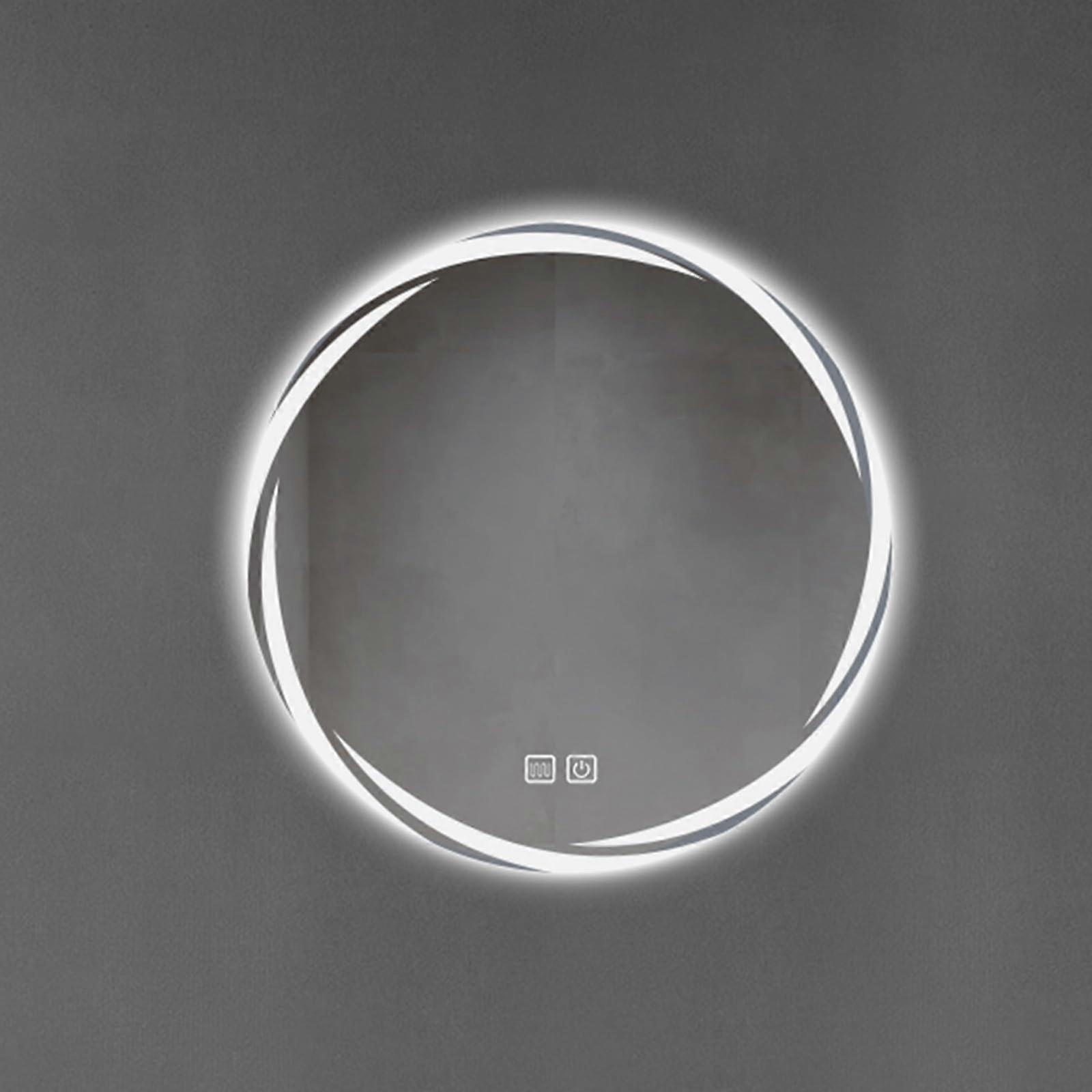 60cm LED Bathroom Mirror with AntiFog Dimmable Lights, Wall Mounted Lighted Vanity Mirror White