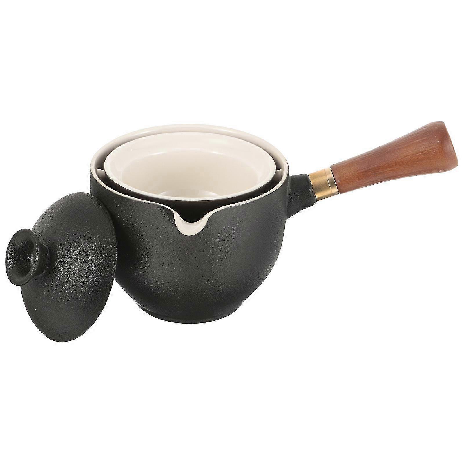 Ceramic Tea Filter Kettle Side Handle for Storage Use Single Pot