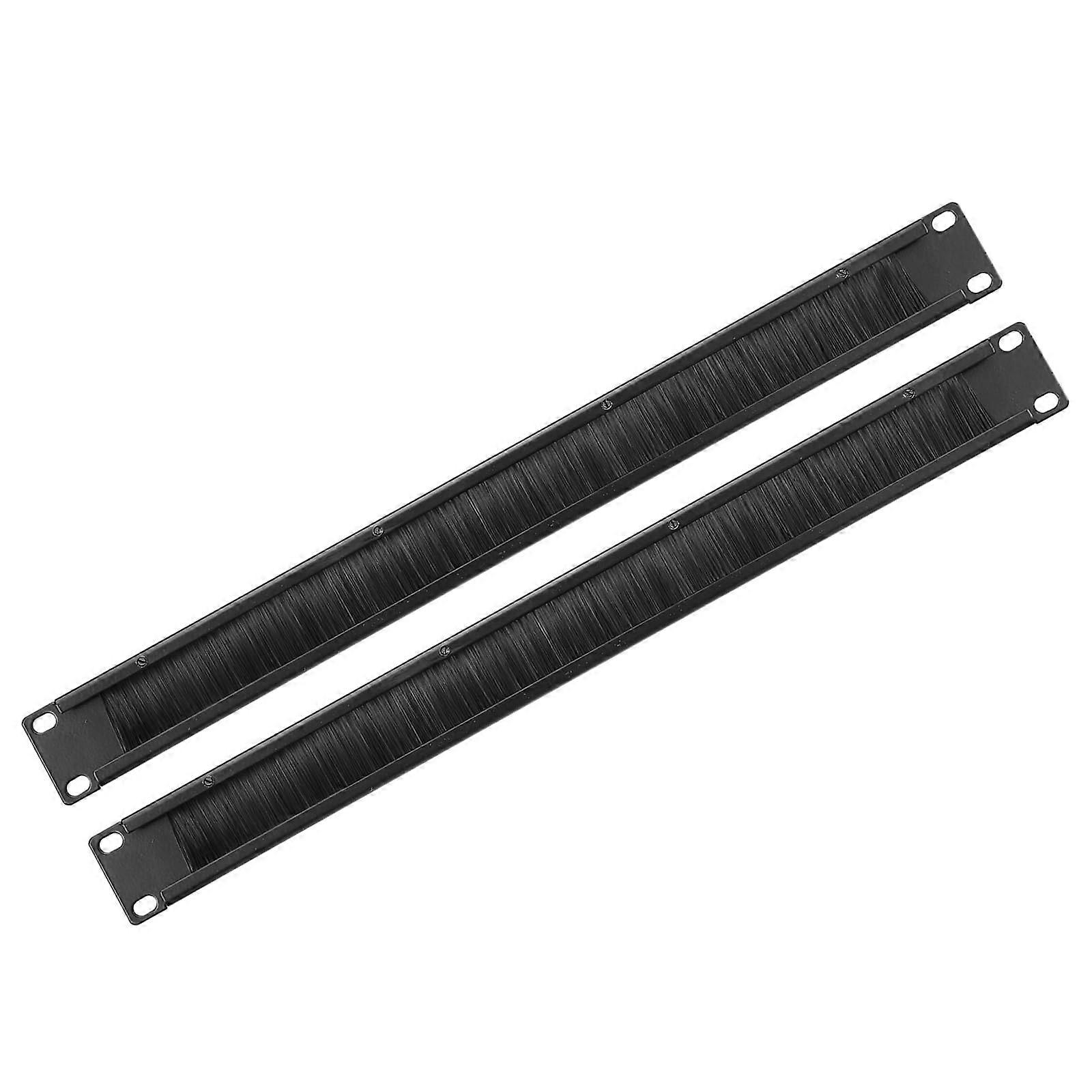 2 Pack 1U Server Rack Cable Management Brush Panels 19 Inch Rack Mount Organizer with Dust Protection