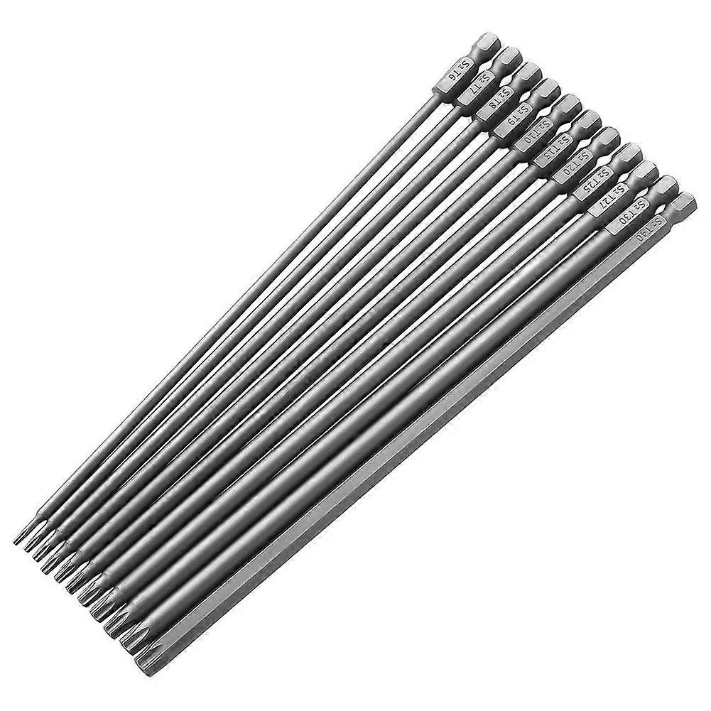 11pcs 200mm Extra Long Torx Bit Set, Security Torx Bits with Magnetic Head S2 Steel