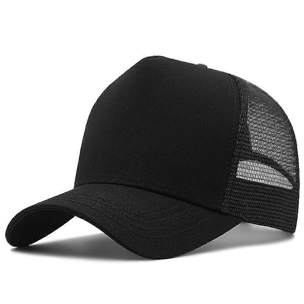 XXL Trucker Hat for Big Head Men, Oversized Mesh Baseball Cap with  Crown, Adjustable Black