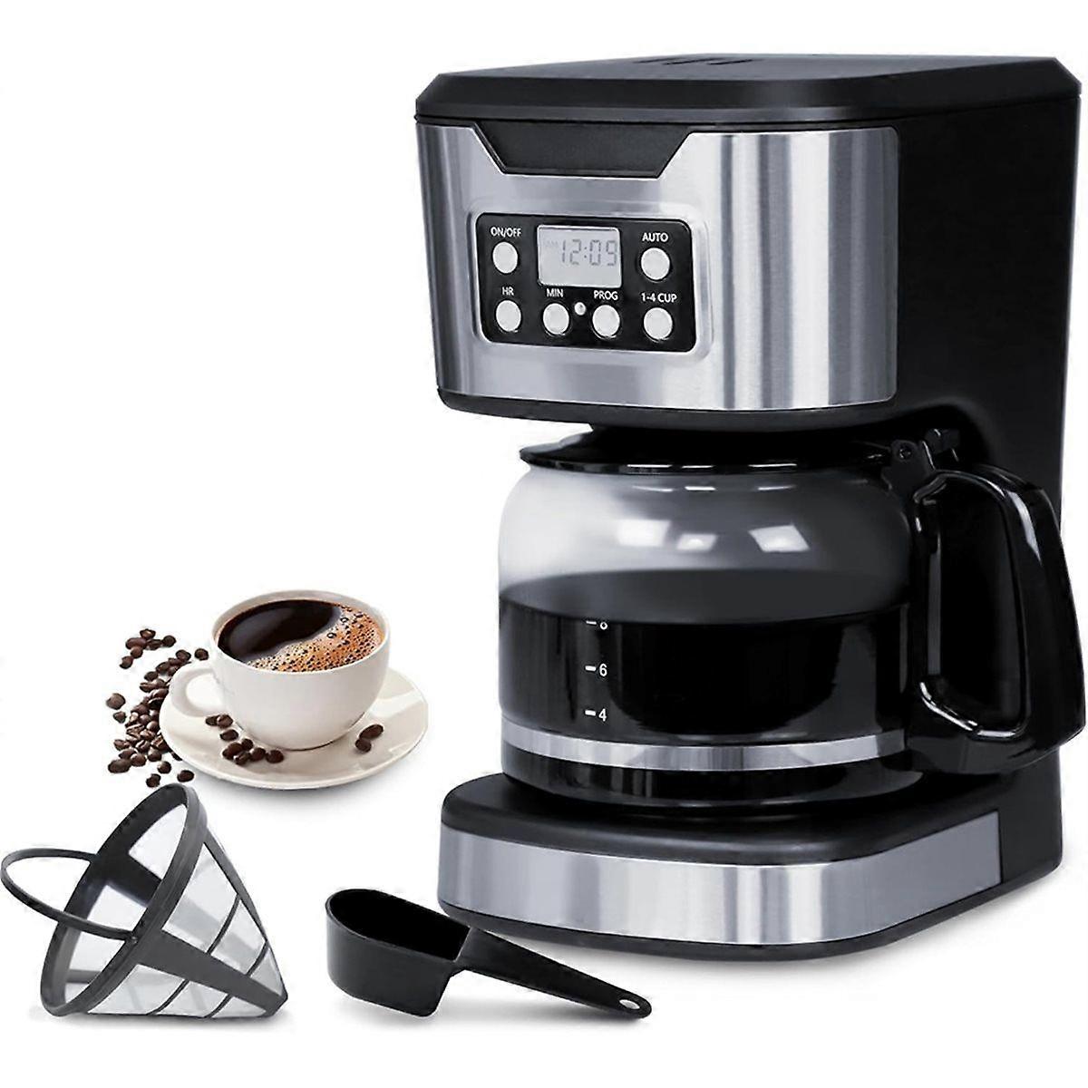 Programmable Coffee Maker 12 Cup Brew & Drip Coffee Machine, Fully Automatic, 1-4 Cup Setting, Stai