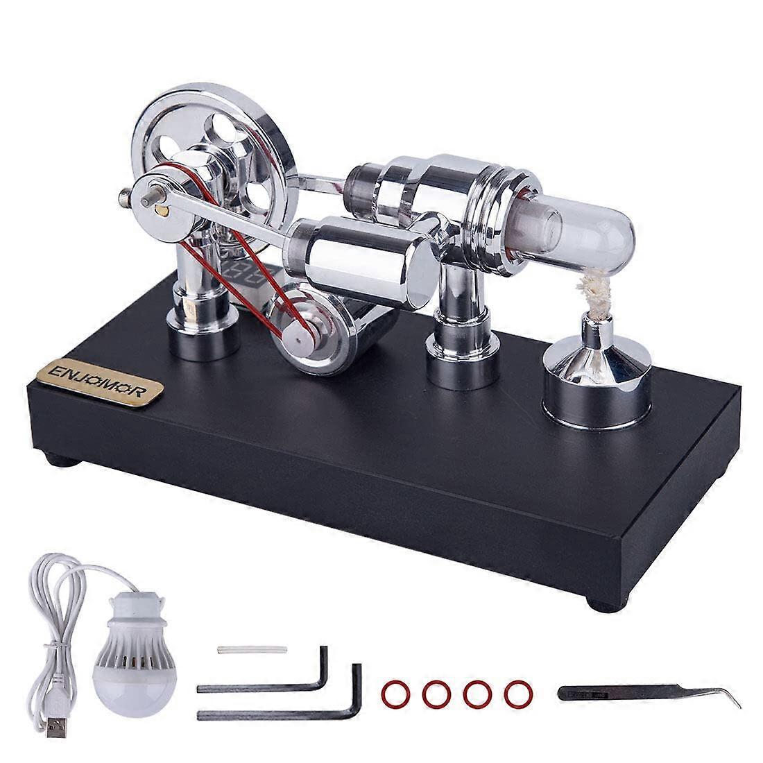Stirling Engine Model Kit, Durable AllMetal Hot Air Engine, DIY Educational Science Display