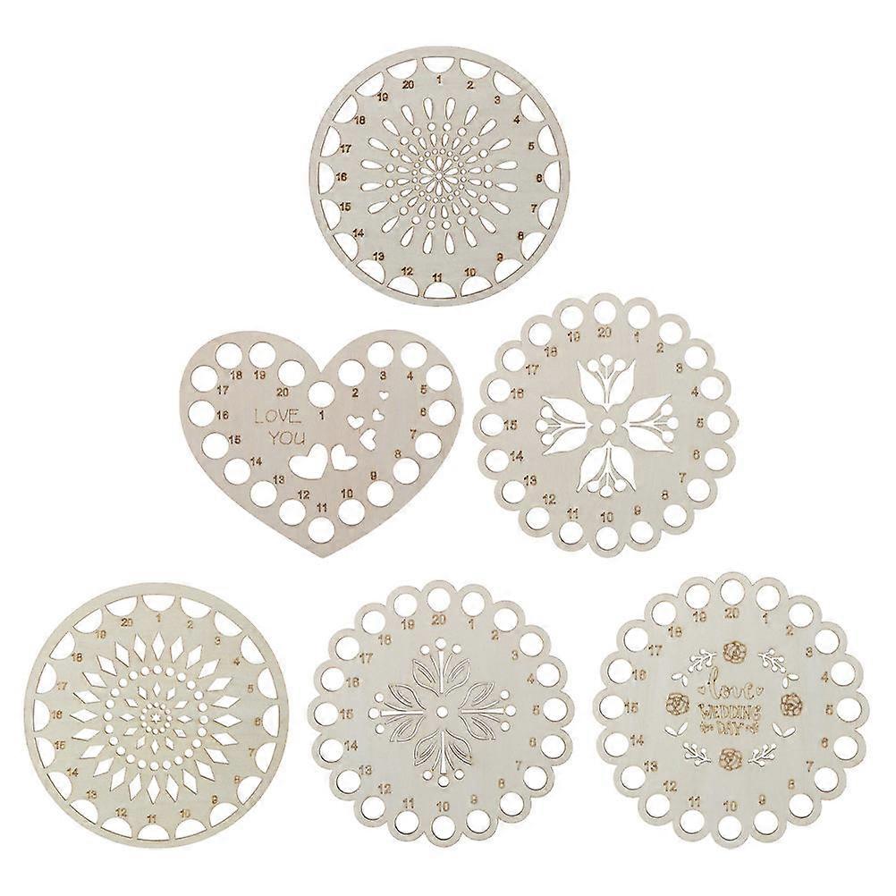 Sewing Thread Keeper Cross Stitch Thread Storage Plates Beige 14x14cm Thread Organization 6Pcs