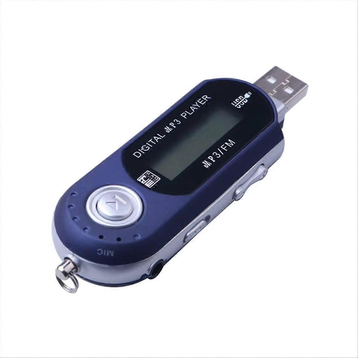 Lecteur MP3 USB portable avec écran LCD numérique bleu