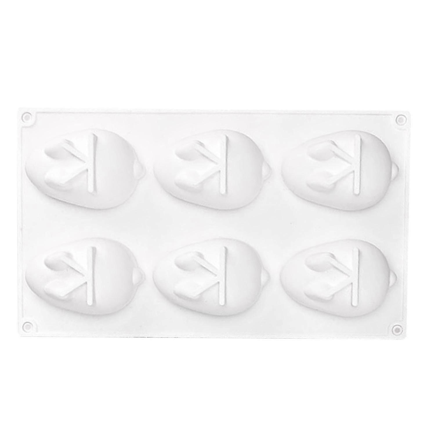 6 Grids Rabbit Shape Silicone Candy Baking Mold for Dessert