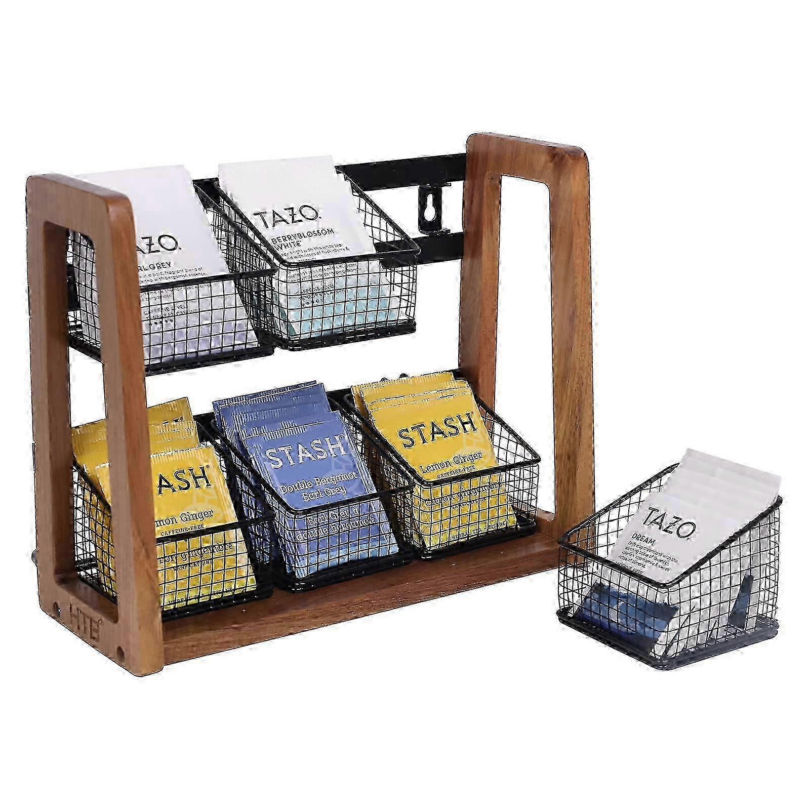 Double-layer tea set storage box, for cabinet countertops