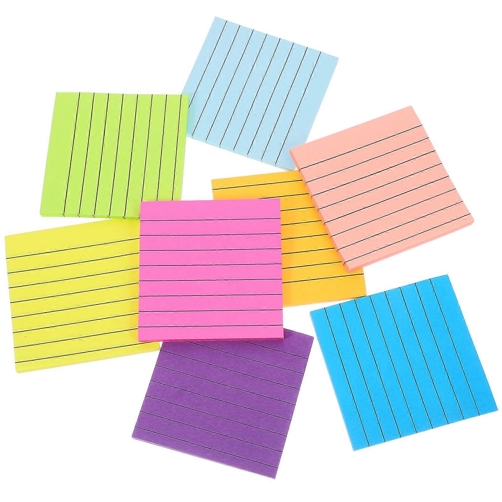 Fluorescent Sticky Tabs Pocket Note Pads for Writing Notes 8Pcs Colored